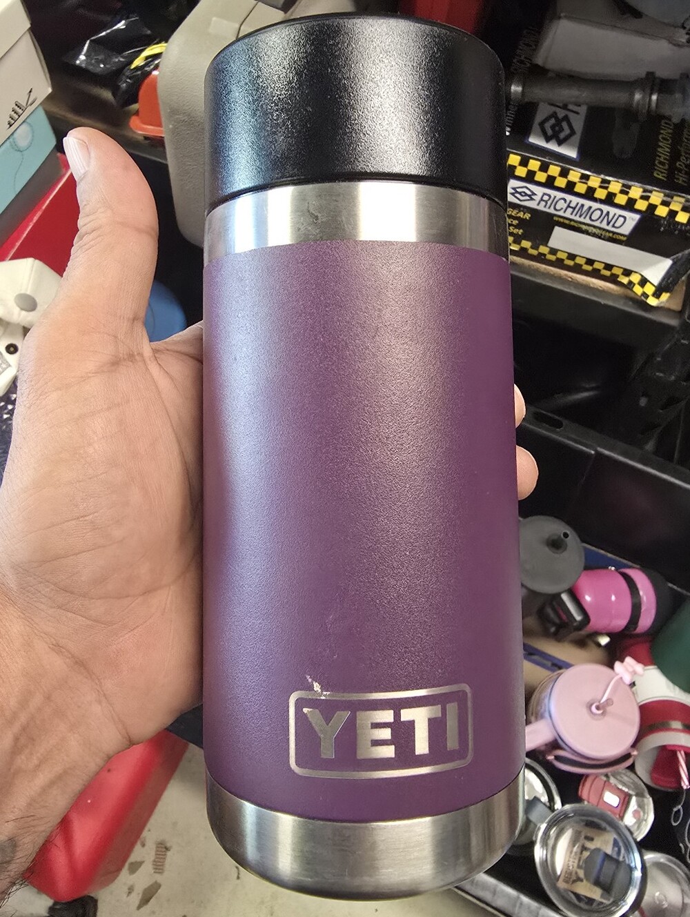 Yeti Travel Mug in Plum Purple with Black Lid